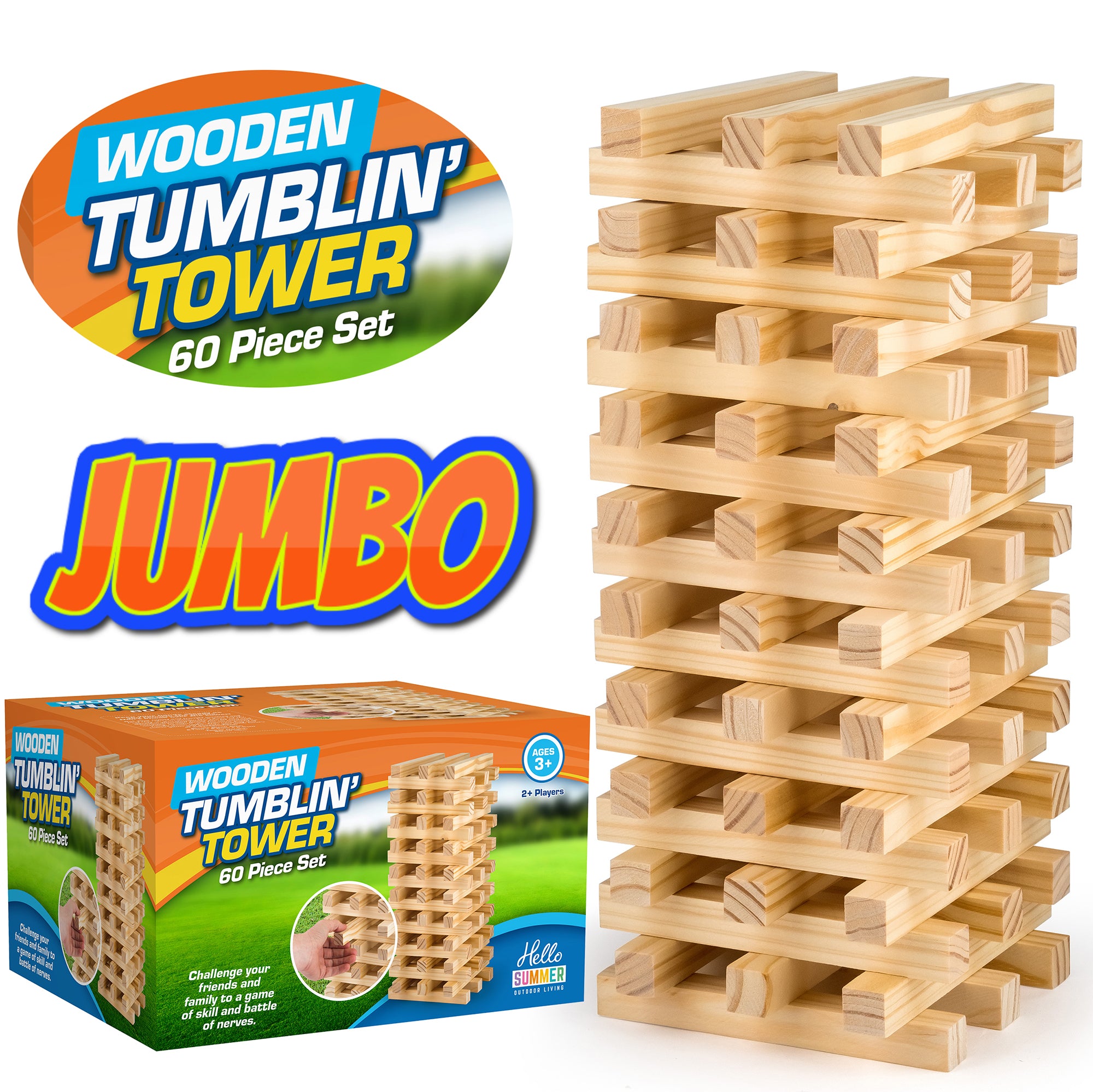 Giant Jumbo Tumbling Tumble Tower Wooden Blocks Outdoor Family Garden Game Fun Giant Jumbo Tumbling Tumble Tower Wooden Blocks Outdoor Family Garden Game Fun